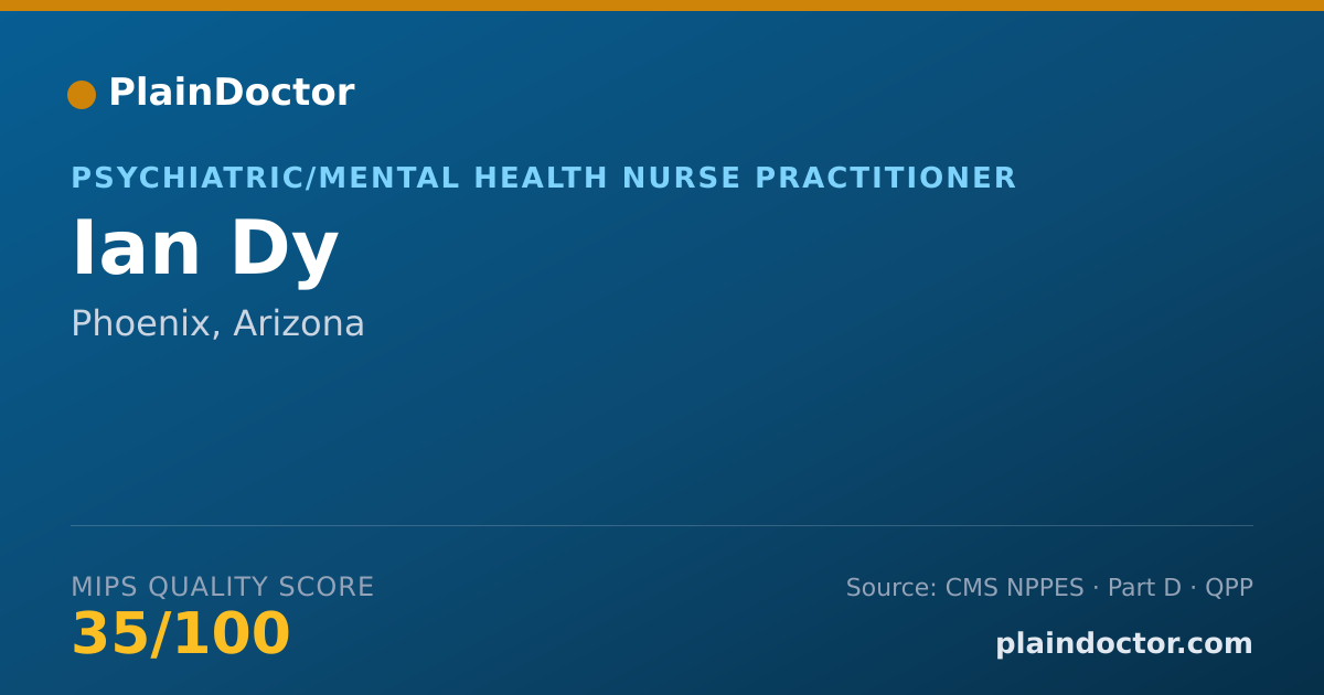 Shareable card for Ian Dy - Psychiatric/Mental Health Nurse Practitioner, Phoenix, AZ