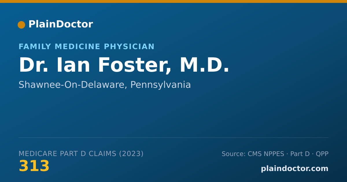 Shareable card for Ian Foster, M.D. - Family Medicine Physician, Shawnee-On-Delaware, PA