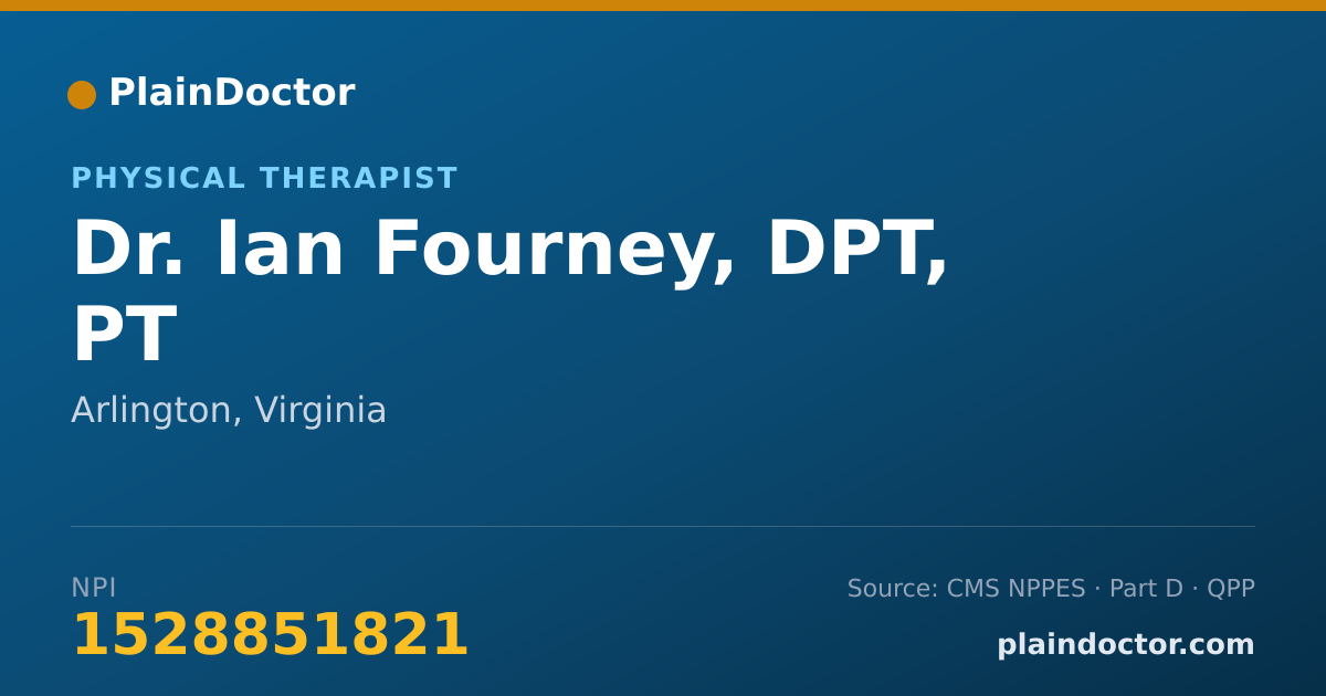 Shareable card for Ian Fourney, DPT, PT - Physical Therapist, Arlington, VA