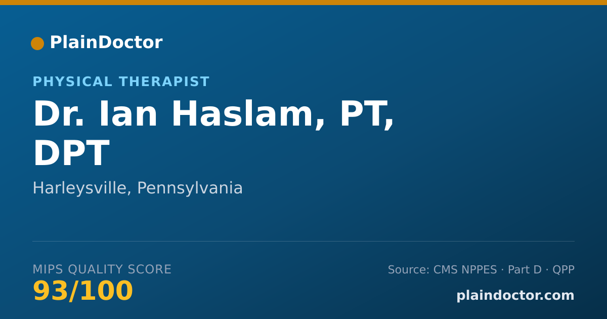 Shareable card for Ian Haslam, PT, DPT - Physical Therapist, Harleysville, PA