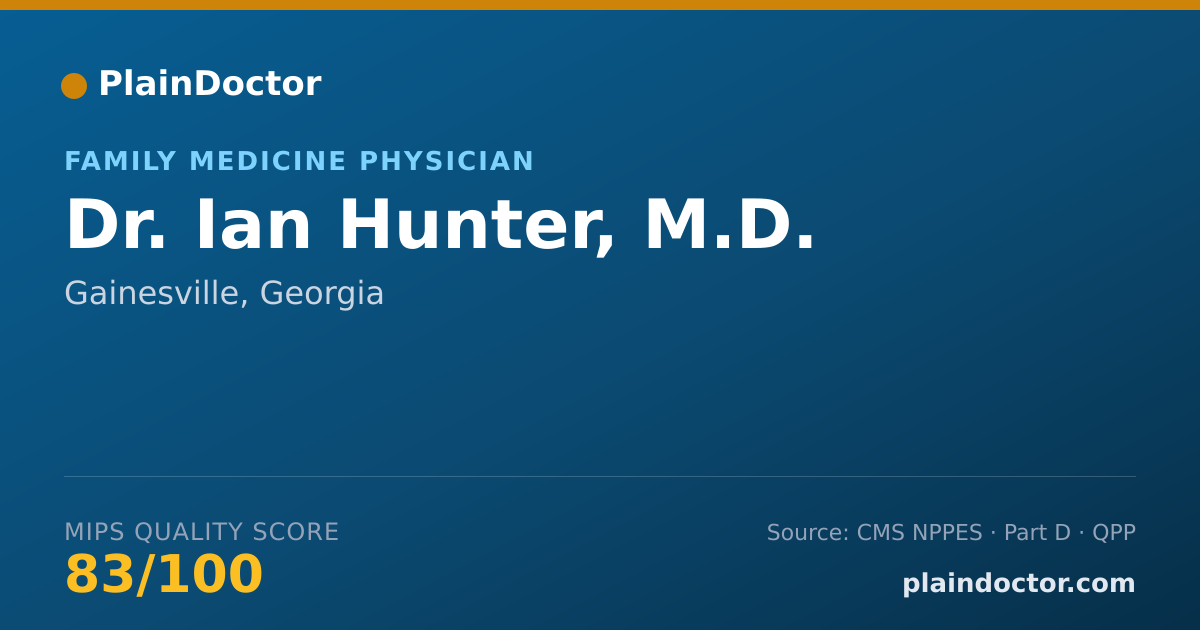 Shareable card for Ian Hunter, M.D. - Family Medicine Physician, Gainesville, GA