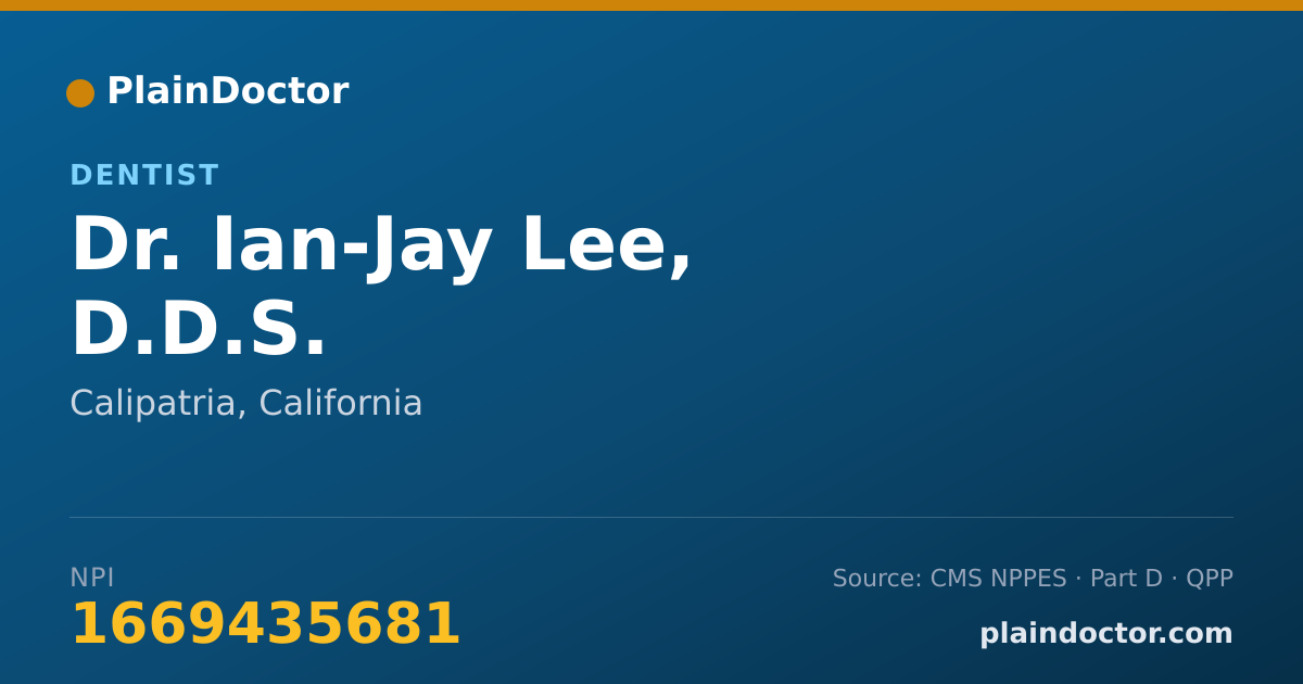 Shareable card for Ian-Jay Lee, D.D.S. - Dentist, Calipatria, CA