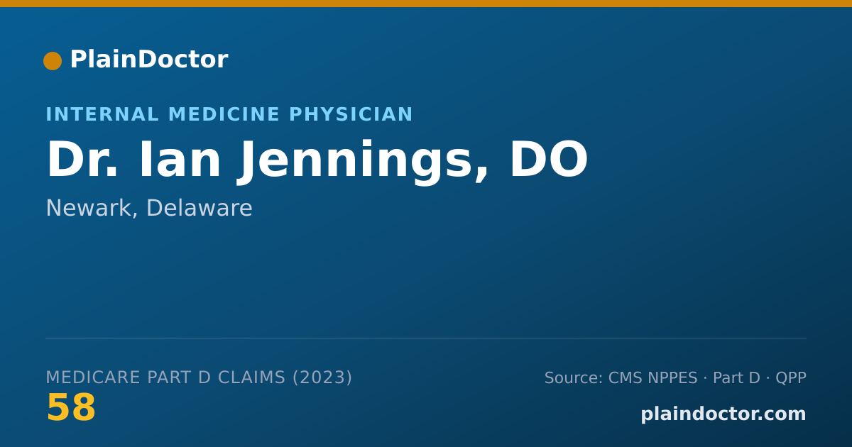Shareable card for Ian Jennings, DO - Internal Medicine Physician, Newark, DE