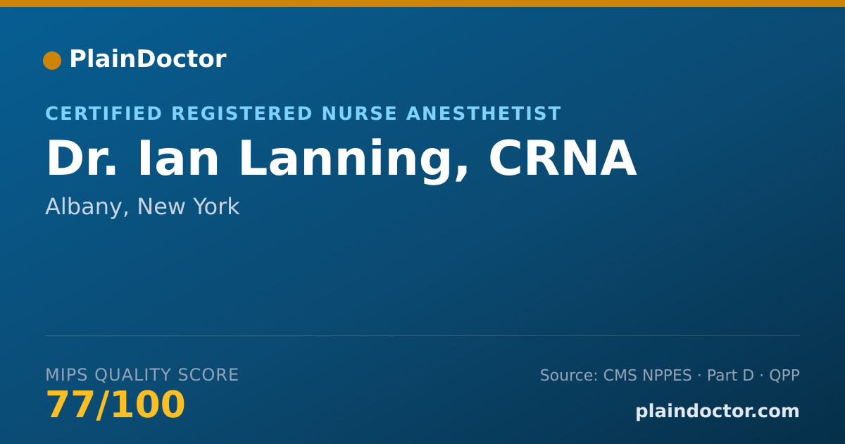 Shareable card for Ian Lanning, CRNA - Certified Registered Nurse Anesthetist, Albany, NY