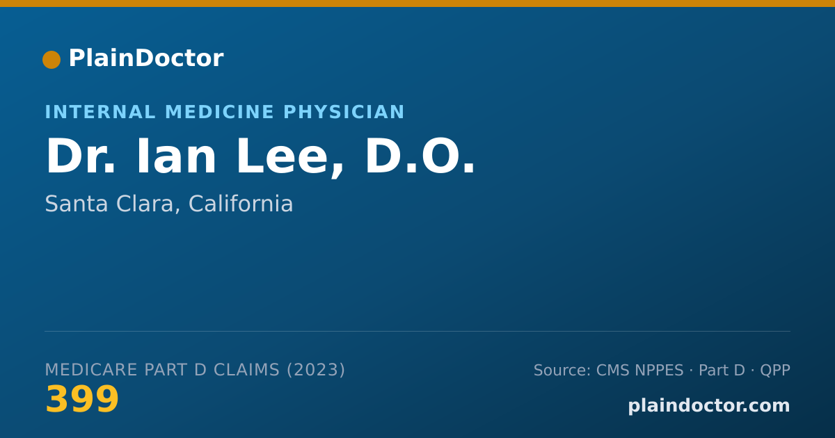 Shareable card for Ian Lee, D.O. - Internal Medicine Physician, Santa Clara, CA
