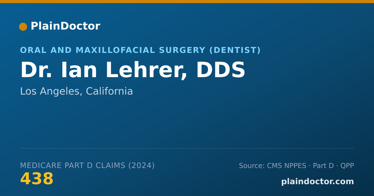 Shareable card for Ian Lehrer, DDS - Oral and Maxillofacial Surgery (Dentist), Los Angeles, CA