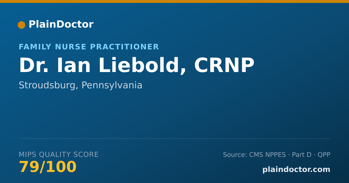 Shareable card for Ian Liebold, CRNP - Family Nurse Practitioner, Stroudsburg, PA