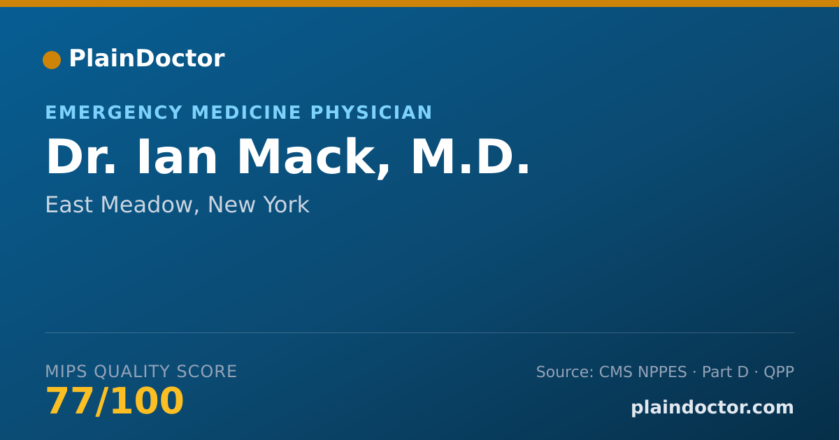 Shareable card for Ian Mack, M.D. - Emergency Medicine Physician, East Meadow, NY