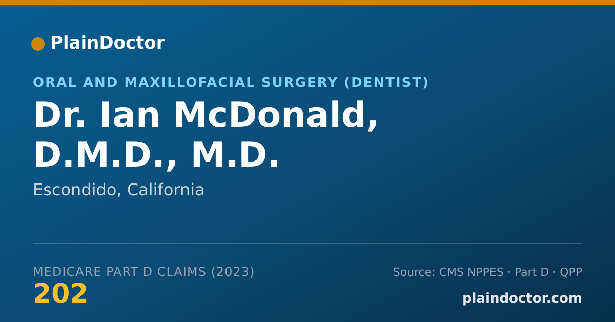 Shareable card for Ian McDonald, D.M.D., M.D. - Oral and Maxillofacial Surgery (Dentist), Escondido, CA