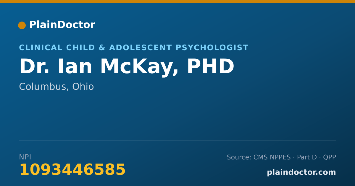 Shareable card for Ian McKay, PHD - Clinical Child & Adolescent Psychologist, Columbus, OH