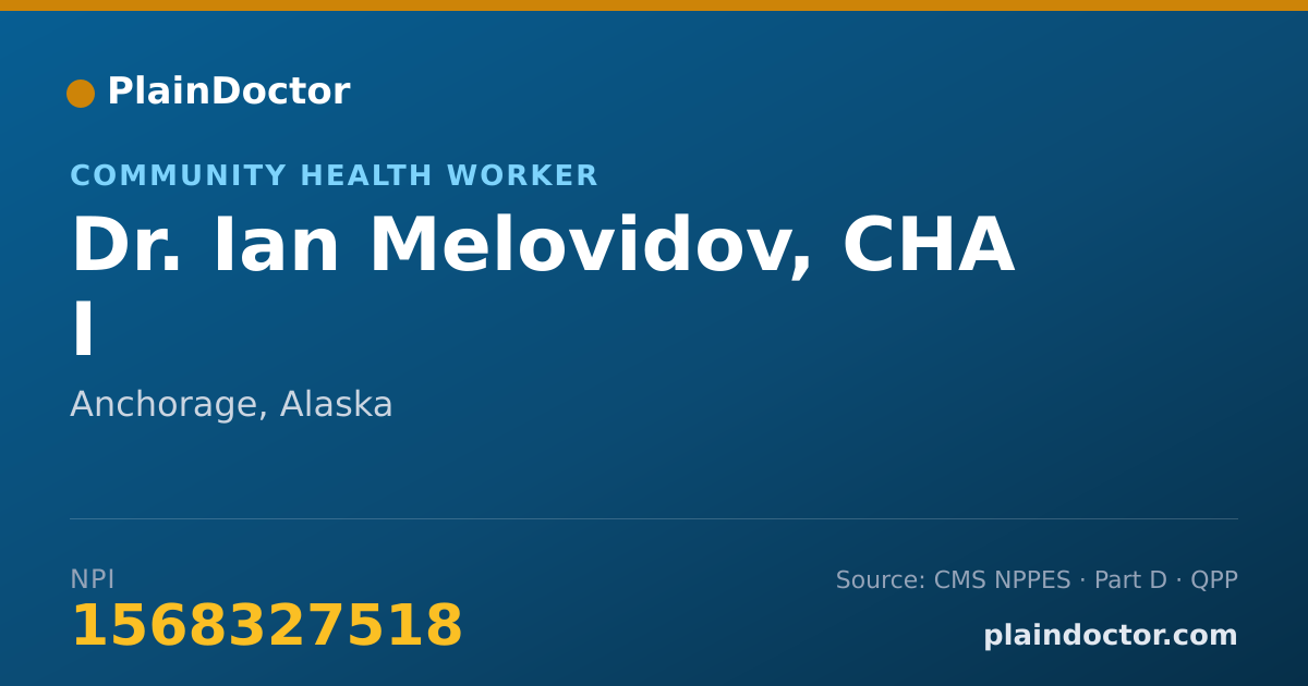 Shareable card for Ian Melovidov, CHA I - Community Health Worker, Anchorage, AK