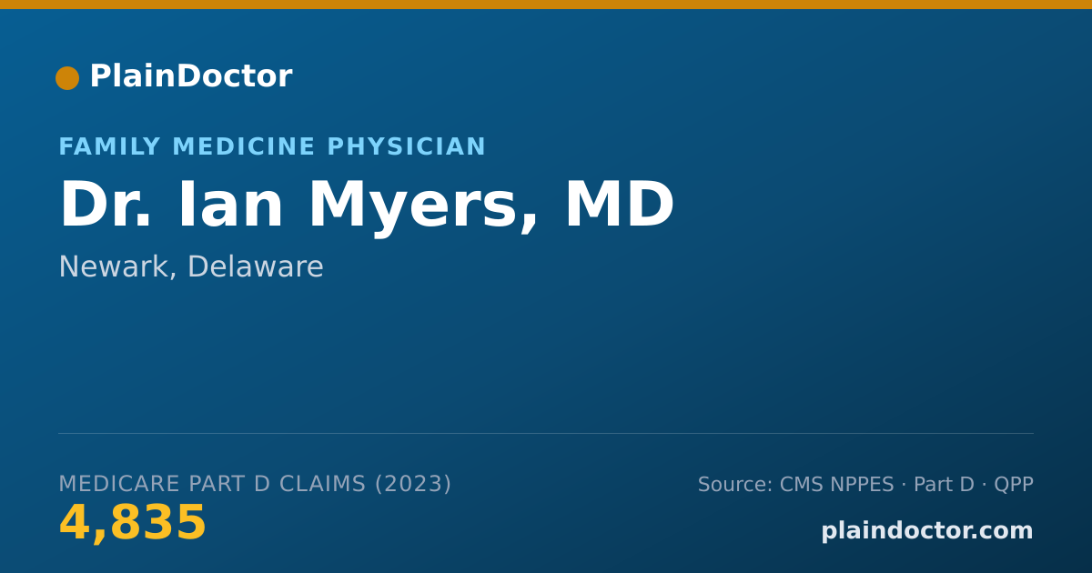 Shareable card for Ian Myers, MD - Family Medicine Physician, Newark, DE