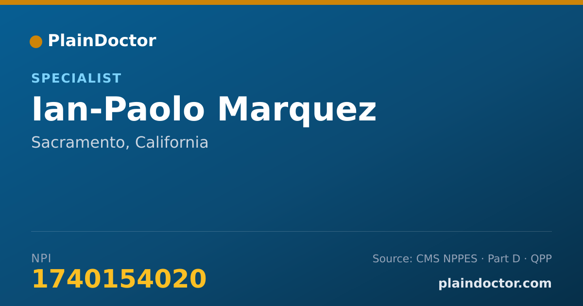 Shareable card for Ian-Paolo Marquez - Specialist, Sacramento, CA