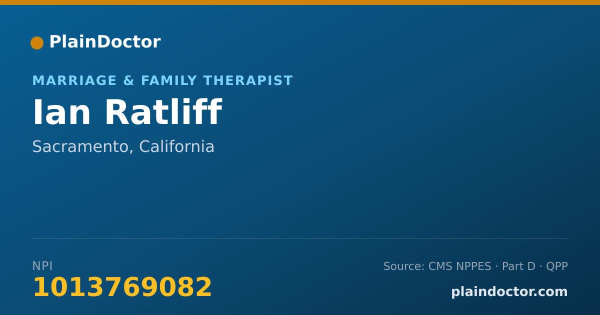 Shareable card for Ian Ratliff - Marriage & Family Therapist, Sacramento, CA