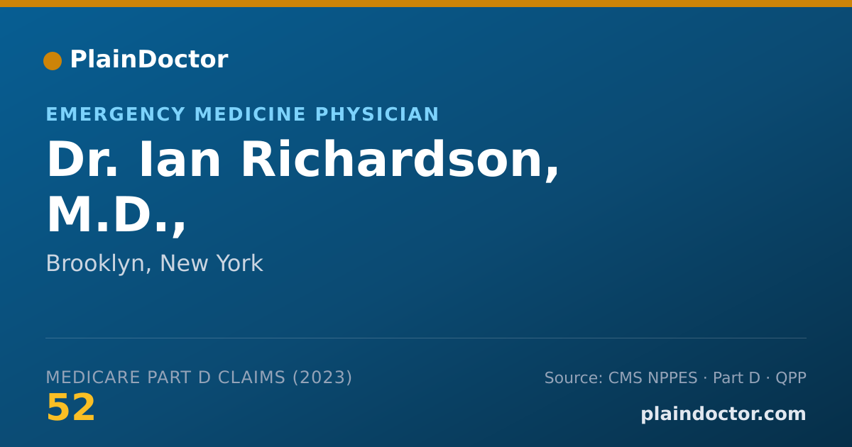 Shareable card for Ian Richardson, M.D., - Emergency Medicine Physician, Brooklyn, NY