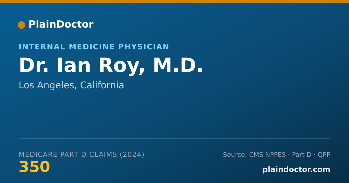 Shareable card for Ian Roy, M.D. - Internal Medicine Physician, Los Angeles, CA