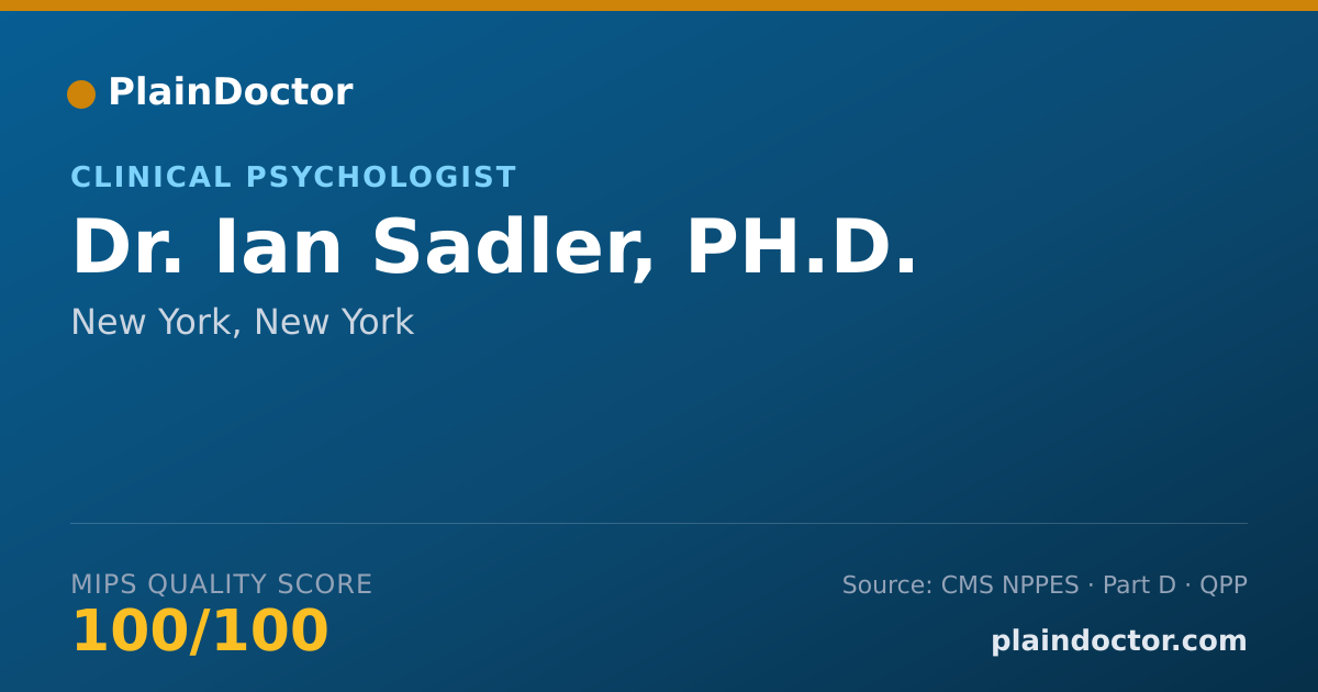 Shareable card for Ian Sadler, PH.D. - Clinical Psychologist, New York, NY