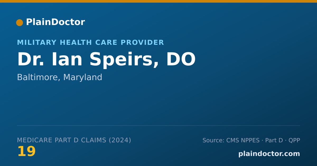 Shareable card for Ian Speirs, DO - Military Health Care Provider, Baltimore, MD