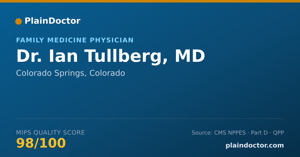 Shareable card for Ian Tullberg, MD - Family Medicine Physician, Colorado Springs, CO