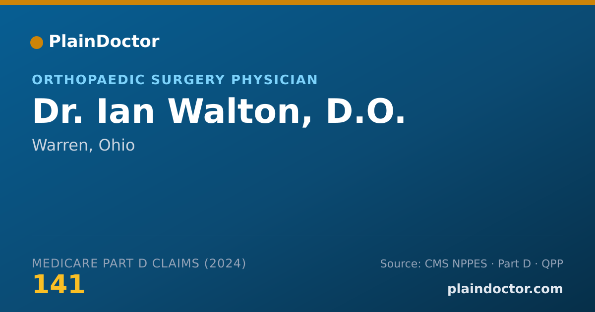 Shareable card for Ian Walton, D.O. - Sports Medicine (Orthopaedic Surgery) Physician, Warren, OH