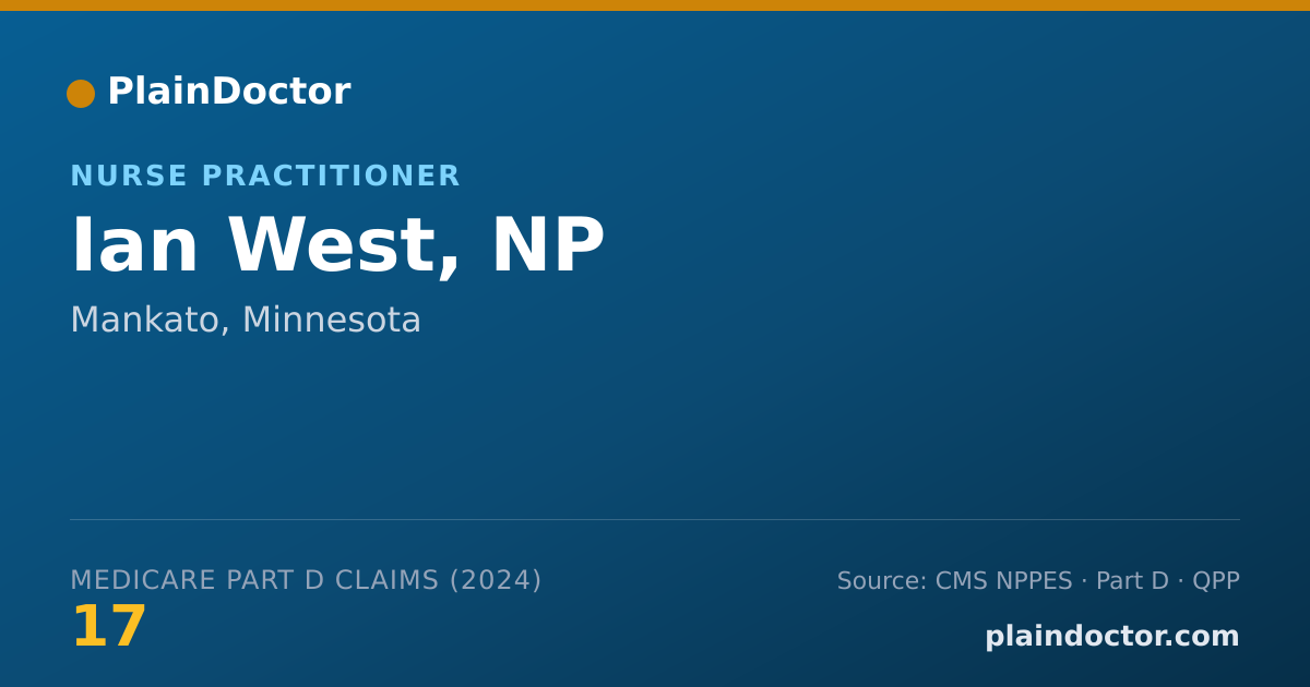 Shareable card for Ian West, NP - Psychiatric/Mental Health Nurse Practitioner, Mankato, MN