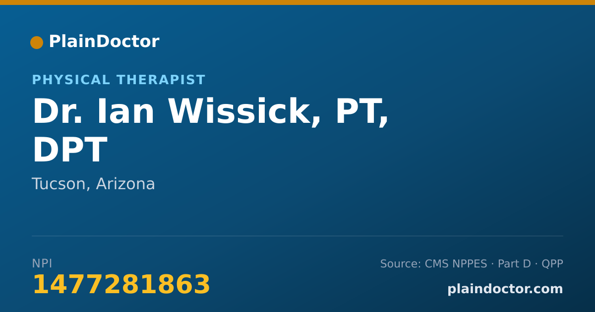 Shareable card for Ian Wissick, PT, DPT - Physical Therapist, Tucson, AZ