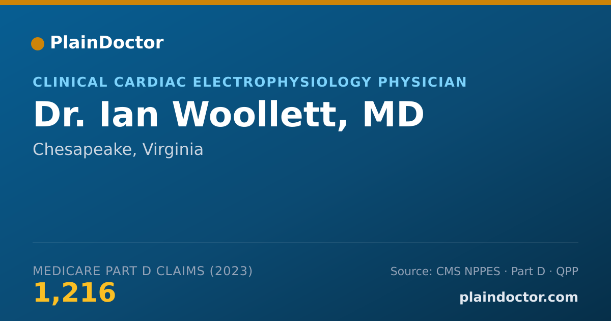 Shareable card for Ian Woollett, MD - Clinical Cardiac Electrophysiology Physician, Chesapeake, VA