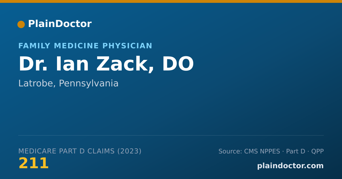 Shareable card for Ian Zack, DO - Family Medicine Physician, Latrobe, PA
