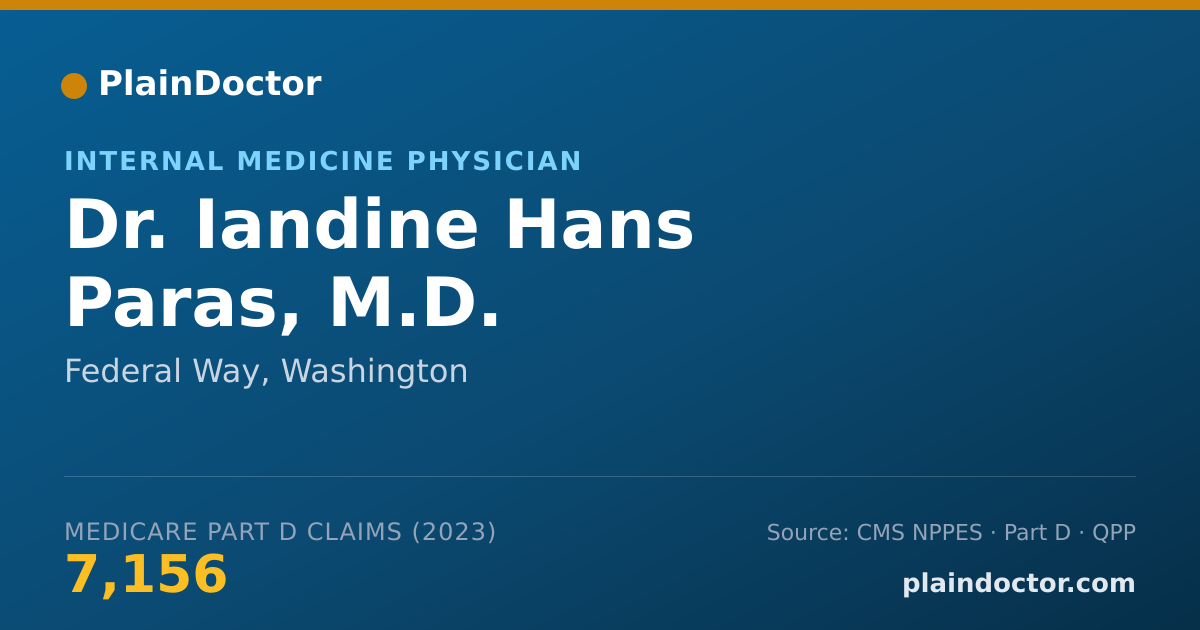 Shareable card for Iandine Hans Paras, M.D. - Internal Medicine Physician, Federal Way, WA