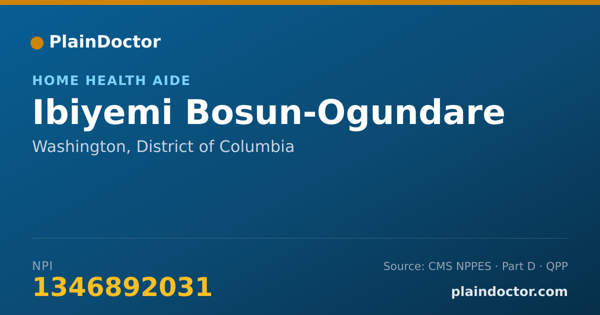Shareable card for Ibiyemi Bosun-Ogundare - Home Health Aide, Washington, DC