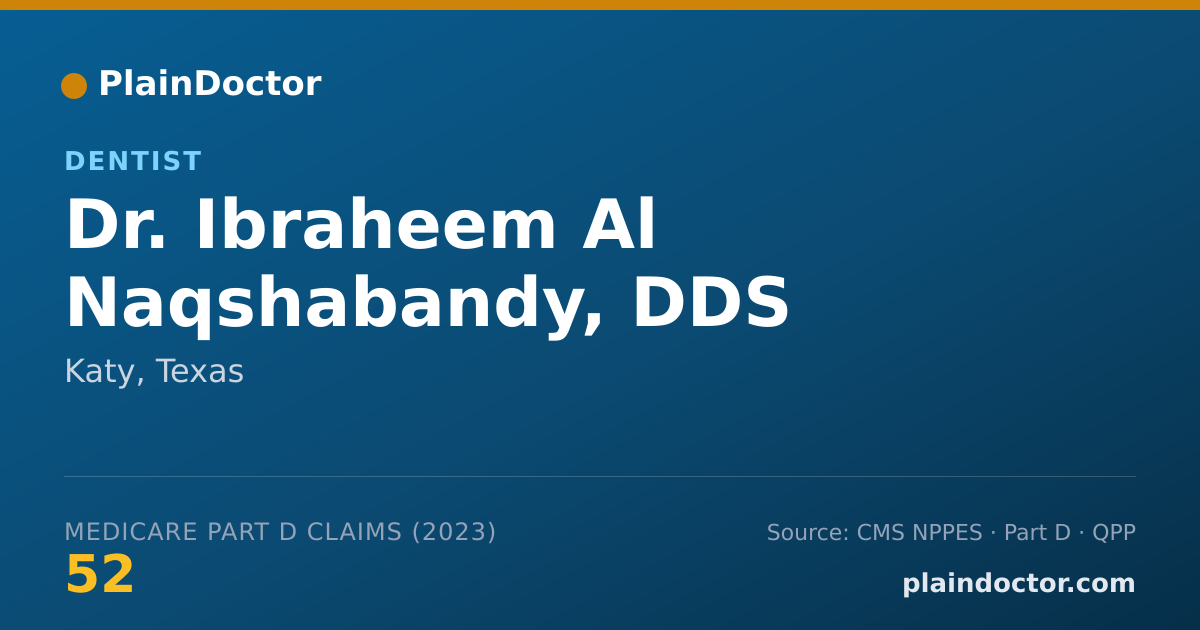 Shareable card for Ibraheem Al Naqshabandy, DDS - Dentist, Katy, TX