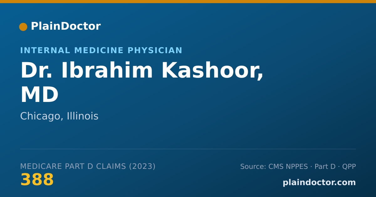 Shareable card for Ibrahim Kashoor, MD - Internal Medicine Physician, Chicago, IL