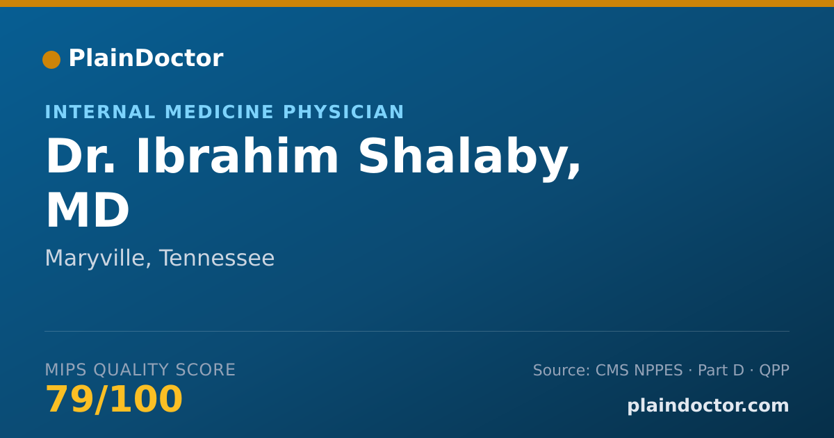 Shareable card for Ibrahim Shalaby, MD - Internal Medicine Physician, Maryville, TN
