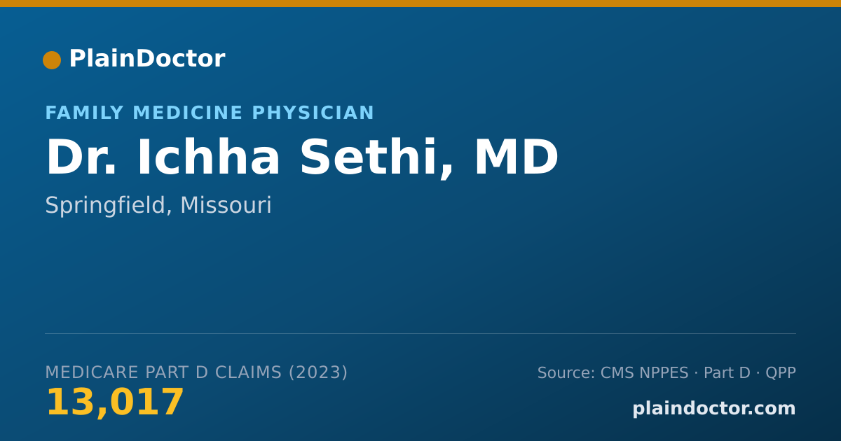 Shareable card for Ichha Sethi, MD - Family Medicine Physician, Springfield, MO