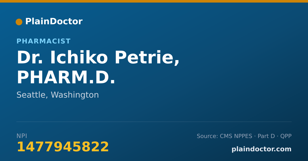 Shareable card for Ichiko Petrie, PHARM.D. - Pharmacist, Seattle, WA
