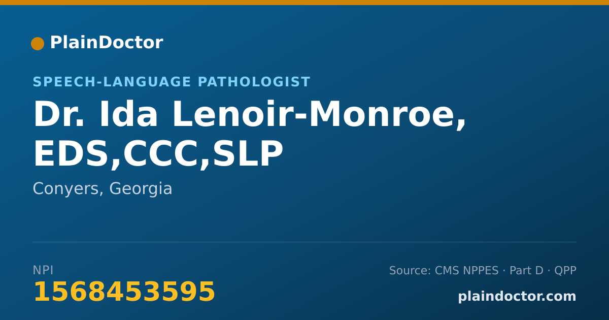 Shareable card for Ida Lenoir-Monroe, EDS,CCC,SLP - Speech-Language Pathologist, Conyers, GA