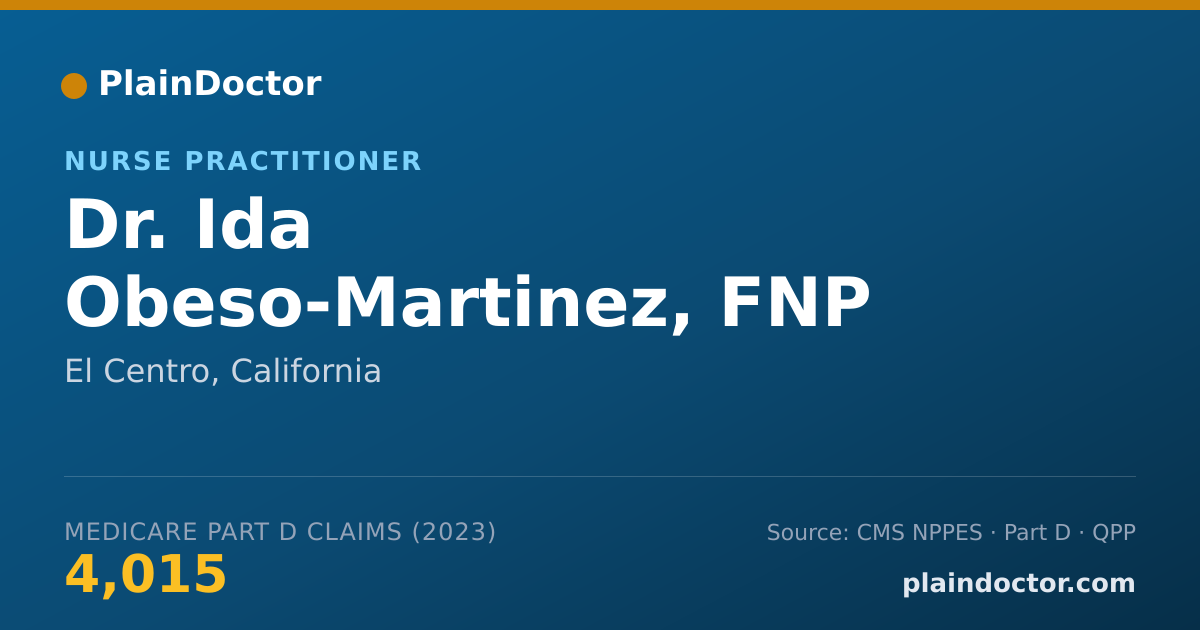 Shareable card for Ida Obeso-Martinez, FNP - Nurse Practitioner, El Centro, CA
