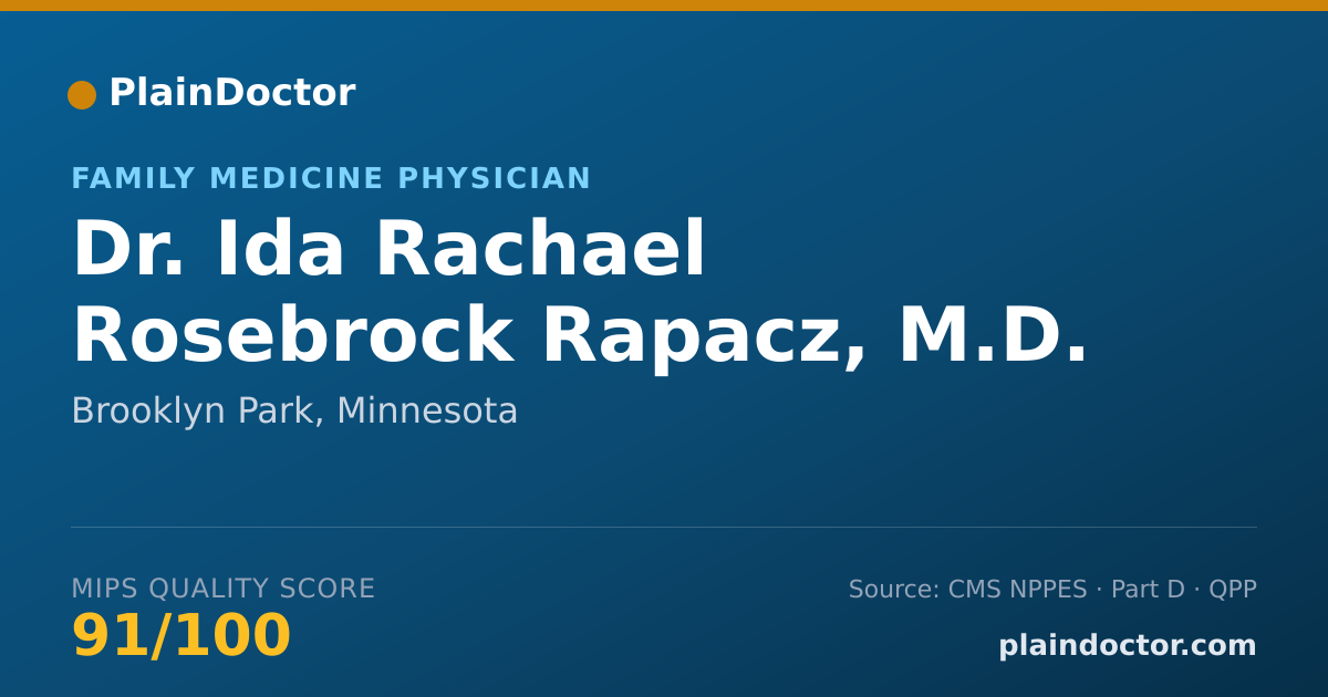 Shareable card for Ida Rachael Rosebrock Rapacz, M.D. - Family Medicine Physician, Brooklyn Park, MN