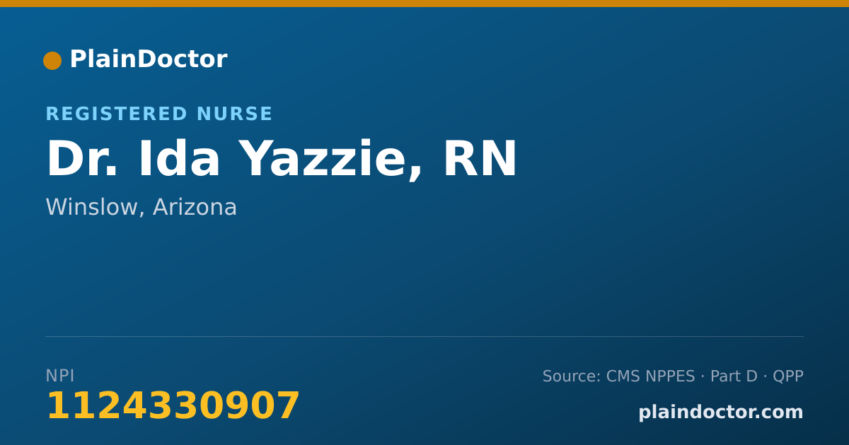 Shareable card for Ida Yazzie, RN - Registered Nurse, Winslow, AZ