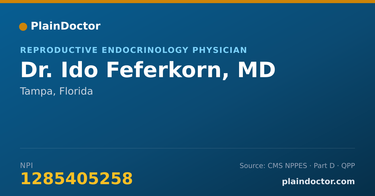 Shareable card for Ido Feferkorn, MD - Reproductive Endocrinology Physician, Tampa, FL