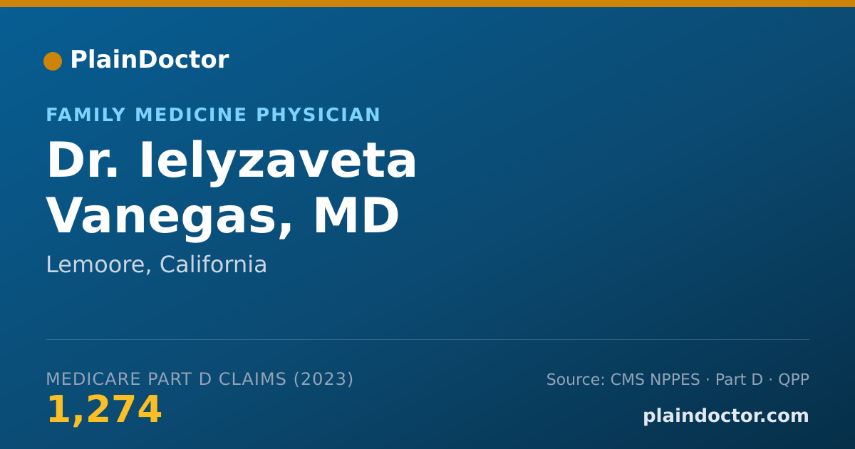 Shareable card for Ielyzaveta Vanegas, MD - Family Medicine Physician, Lemoore, CA