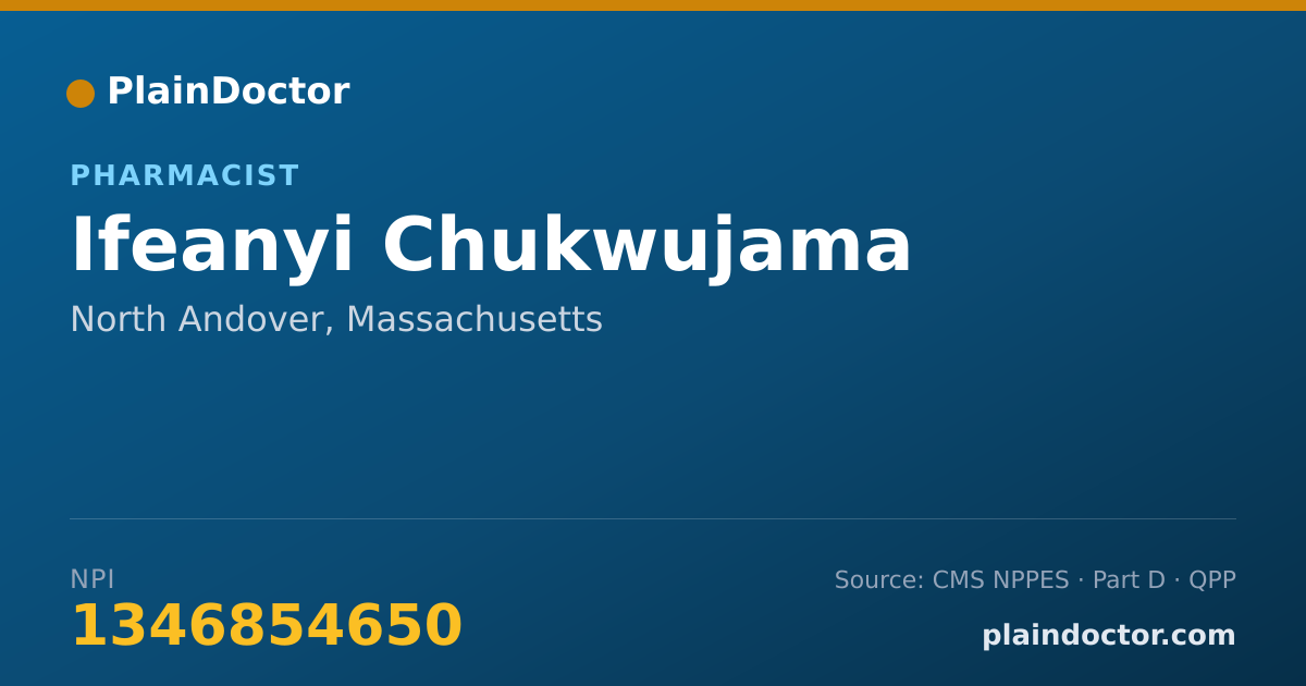 Shareable card for Ifeanyi Chukwujama - Pharmacist, North Andover, MA