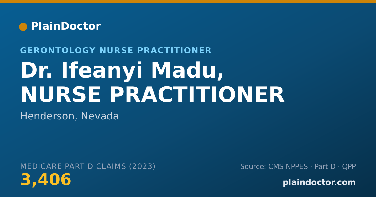 Shareable card for Ifeanyi Madu, NURSE PRACTITIONER - Gerontology Nurse Practitioner, Henderson, NV