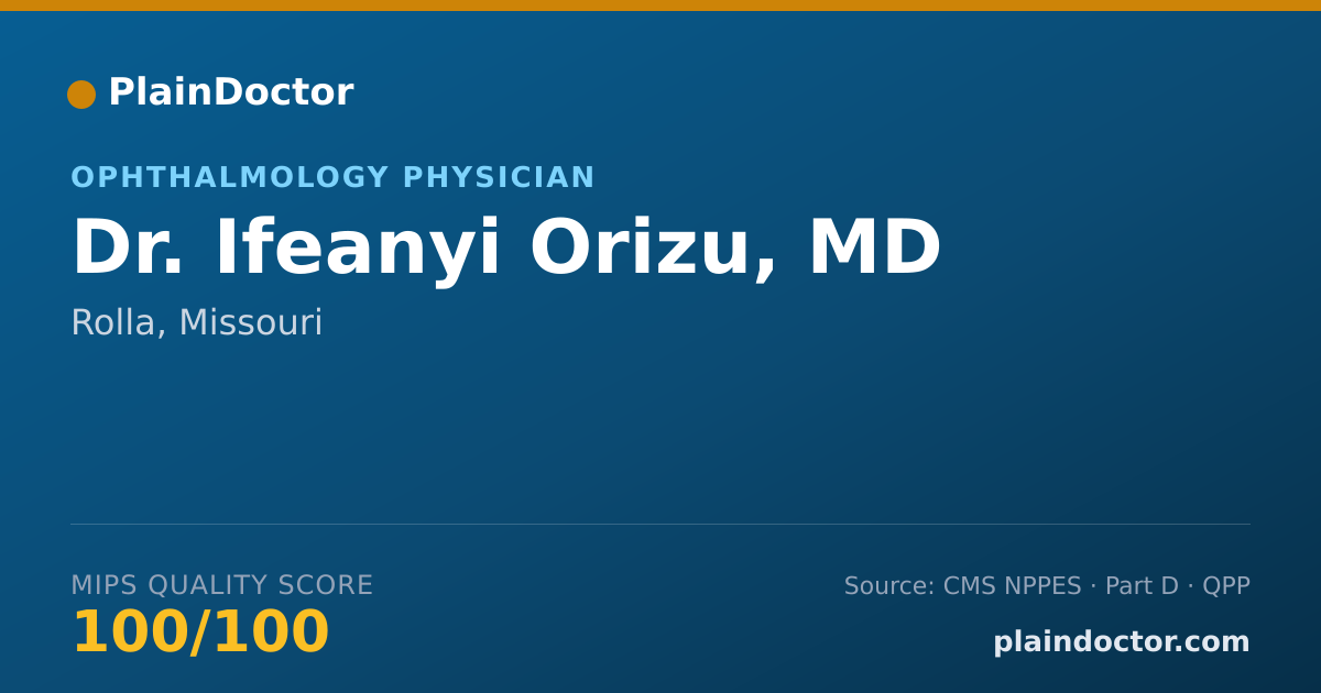 Shareable card for Ifeanyi Orizu, MD - Ophthalmology Physician, Rolla, MO