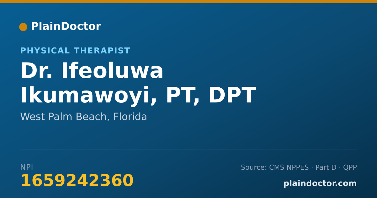 Shareable card for Ifeoluwa Ikumawoyi, PT, DPT - Physical Therapist, West Palm Beach, FL