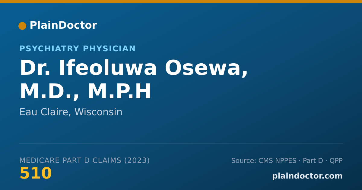 Shareable card for Ifeoluwa Osewa, M.D., M.P.H - Psychiatry Physician, Eau Claire, WI