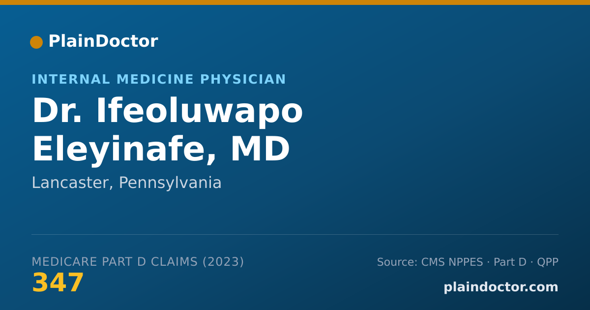 Shareable card for Ifeoluwapo Eleyinafe, MD - Internal Medicine Physician, Lancaster, PA