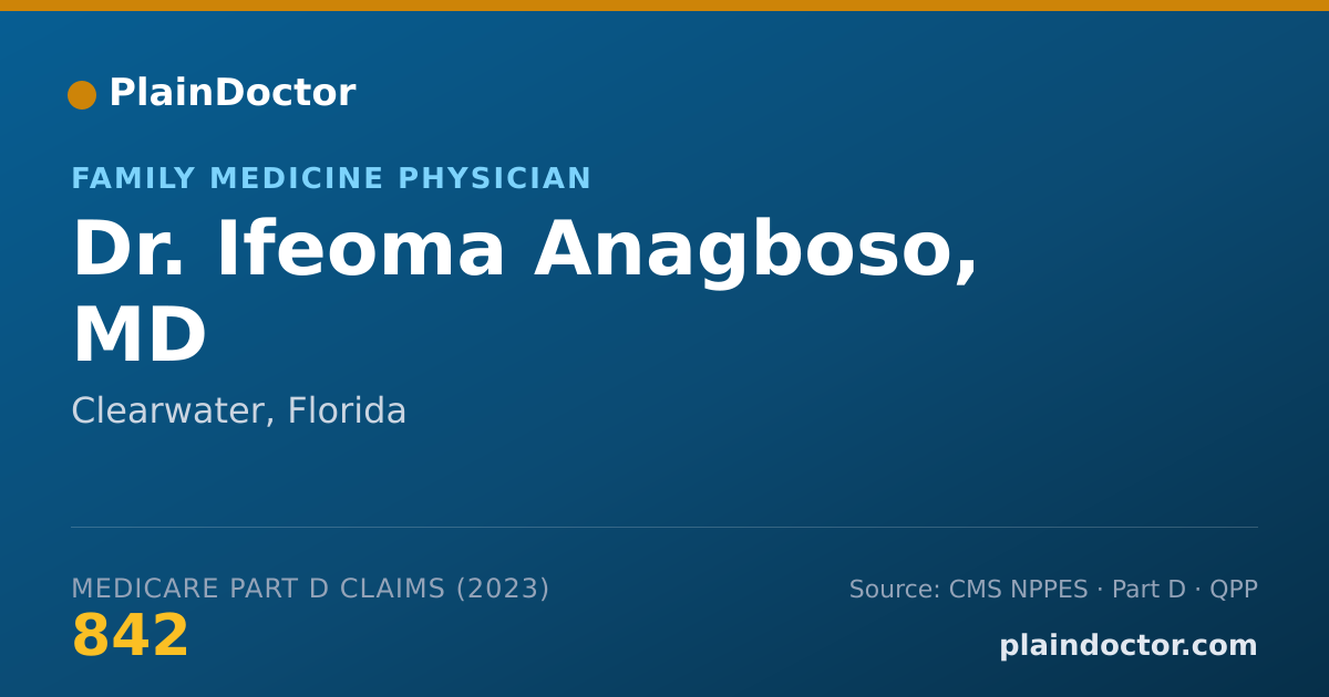Shareable card for Ifeoma Anagboso, MD - Family Medicine Physician, Clearwater, FL