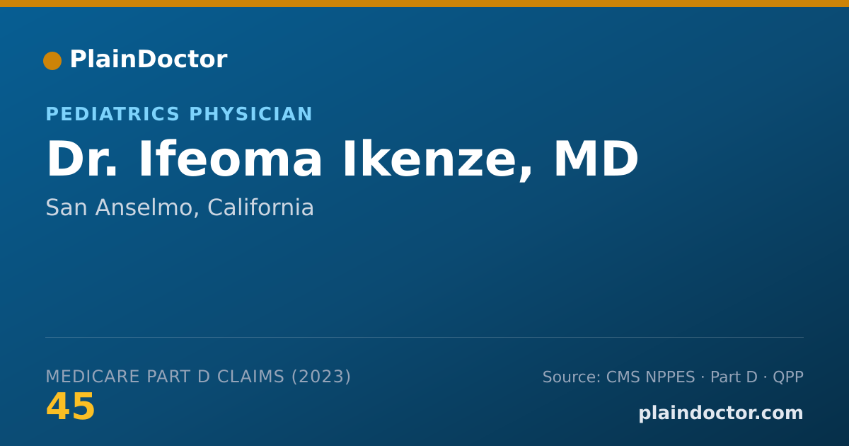 Shareable card for Ifeoma Ikenze, MD - Pediatrics Physician, San Anselmo, CA