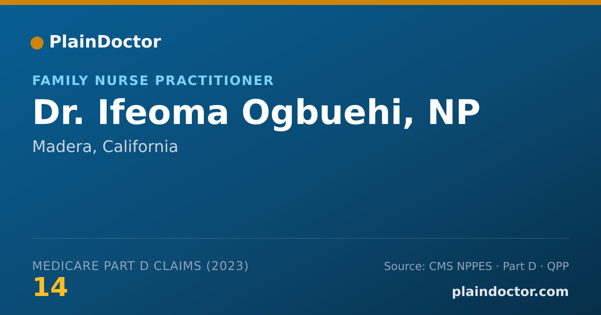 Shareable card for Ifeoma Ogbuehi, NP - Family Nurse Practitioner, Madera, CA